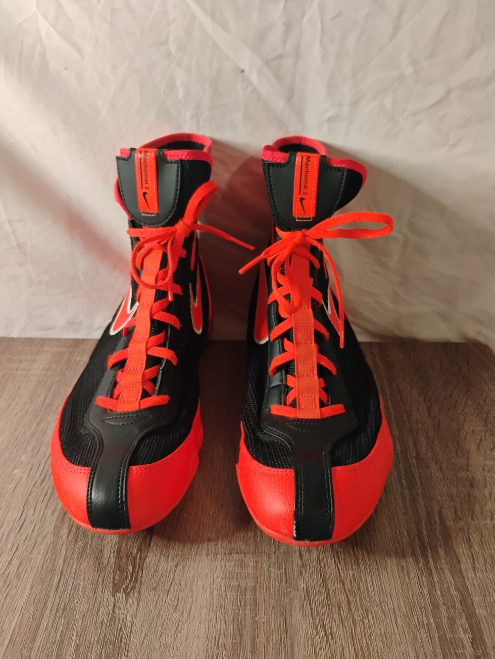 Nike Kids High-Top Sneakers in Red and Black